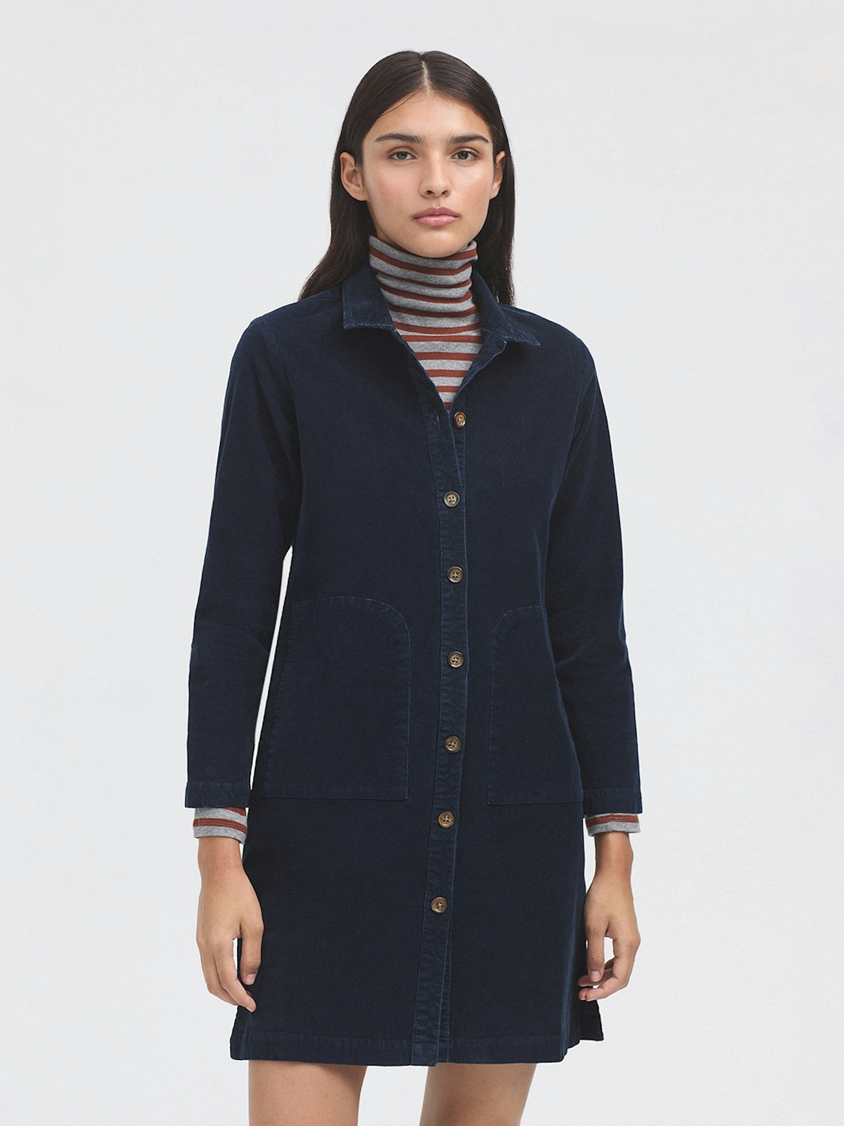 Micro cord shirt dress 1