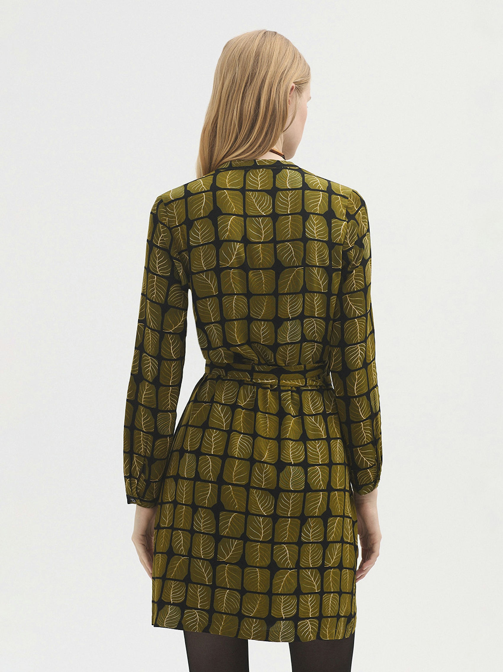 Square Leaves wrap dress