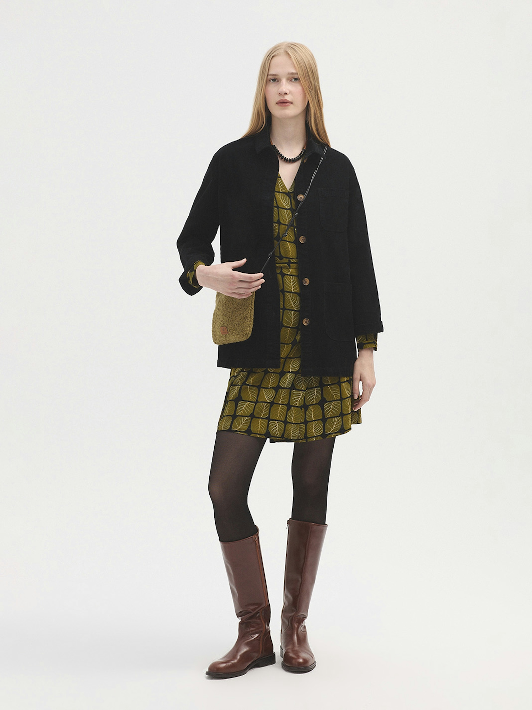 Square Leaves wrap dress