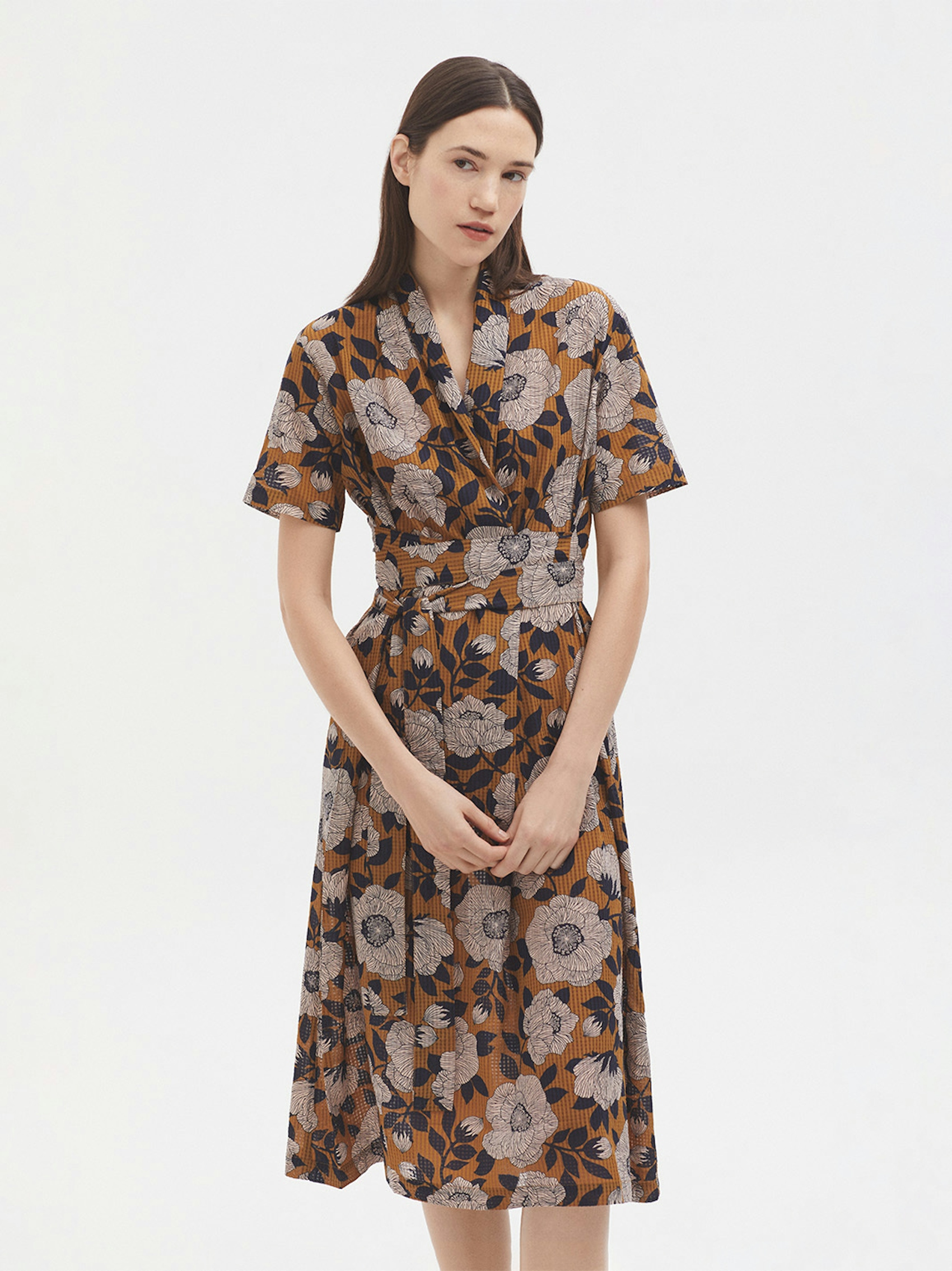 Camelia mesh-knit dress