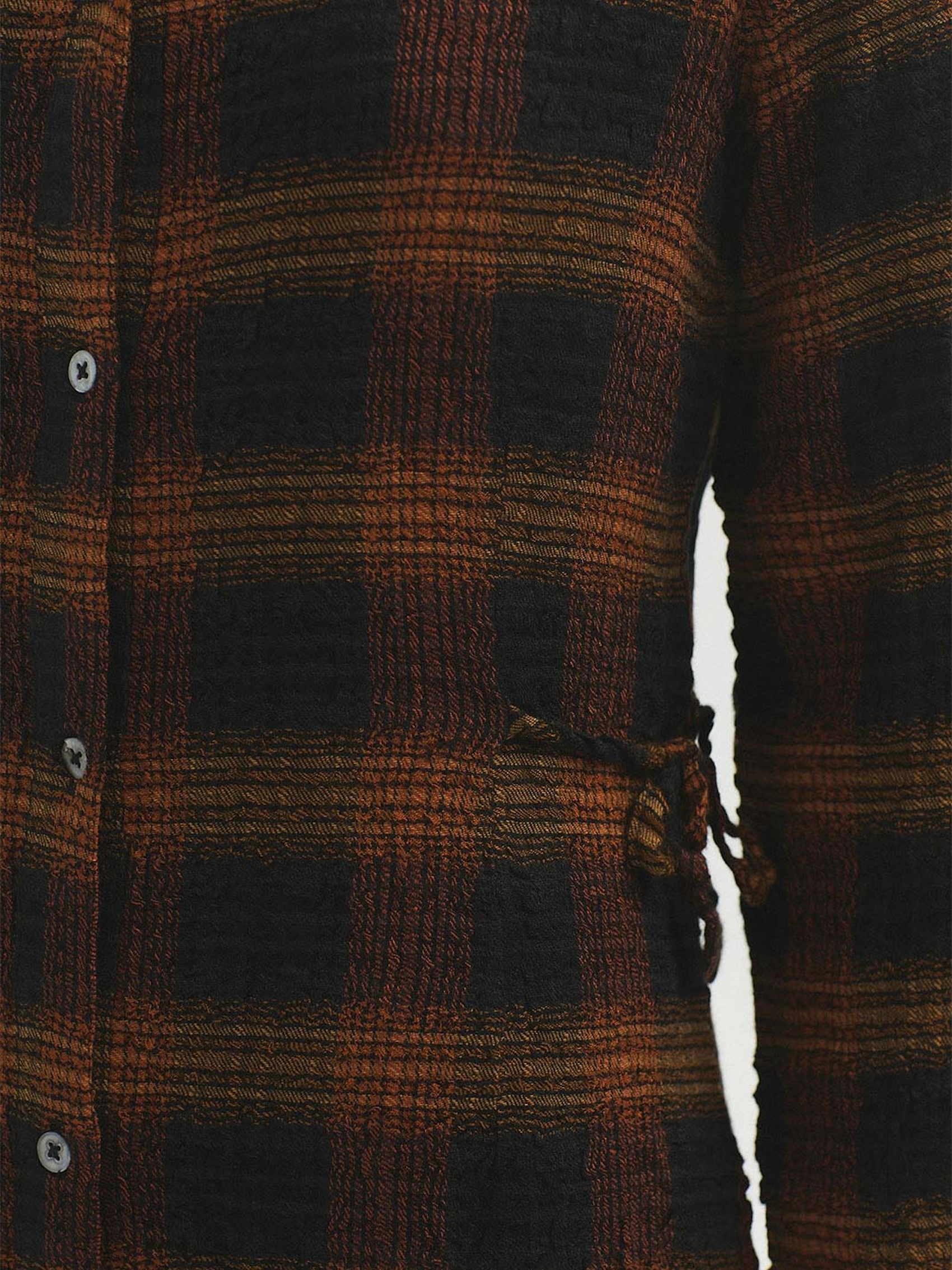 Tie waist checked dress