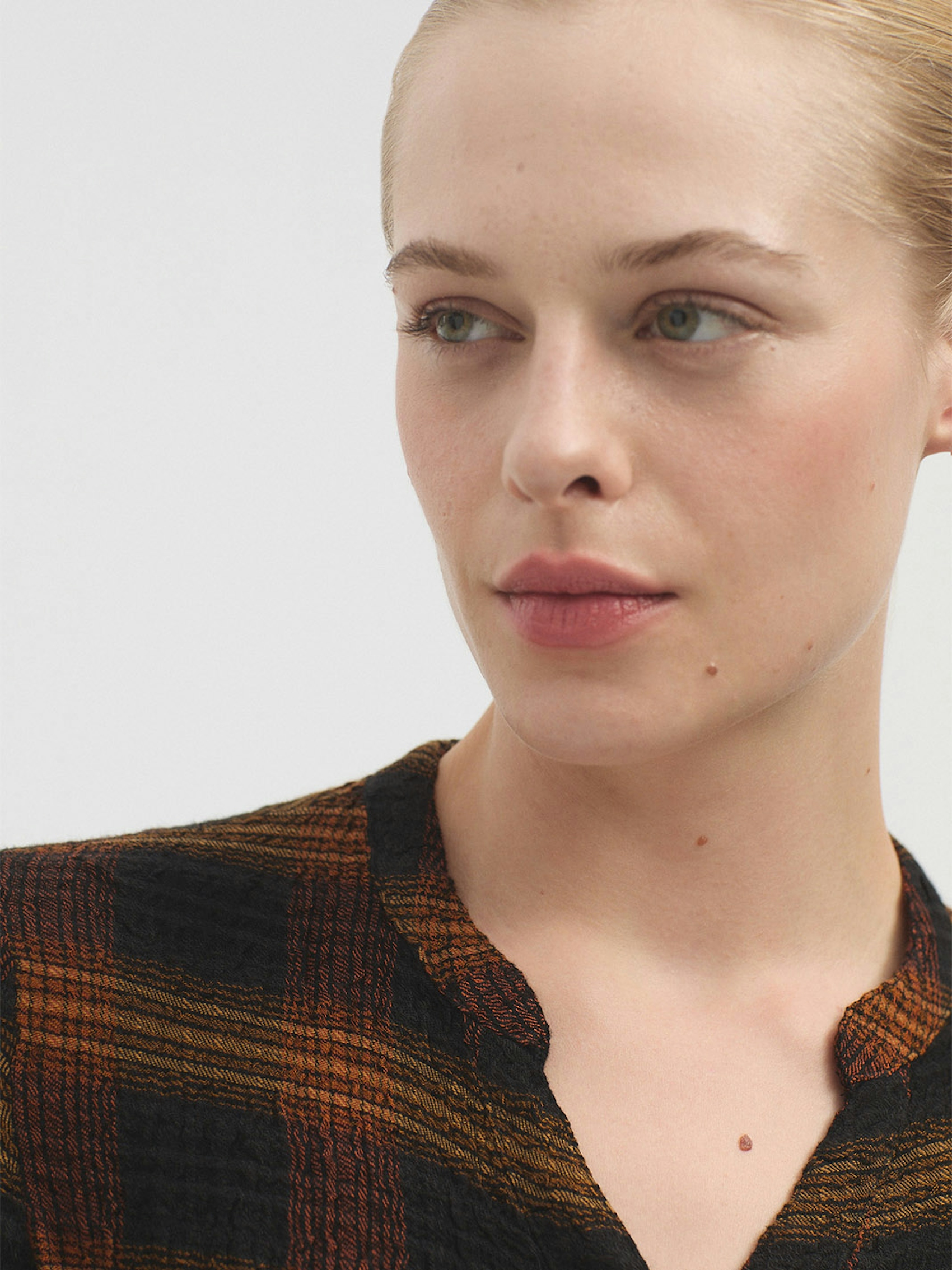 Tie waist checked dress