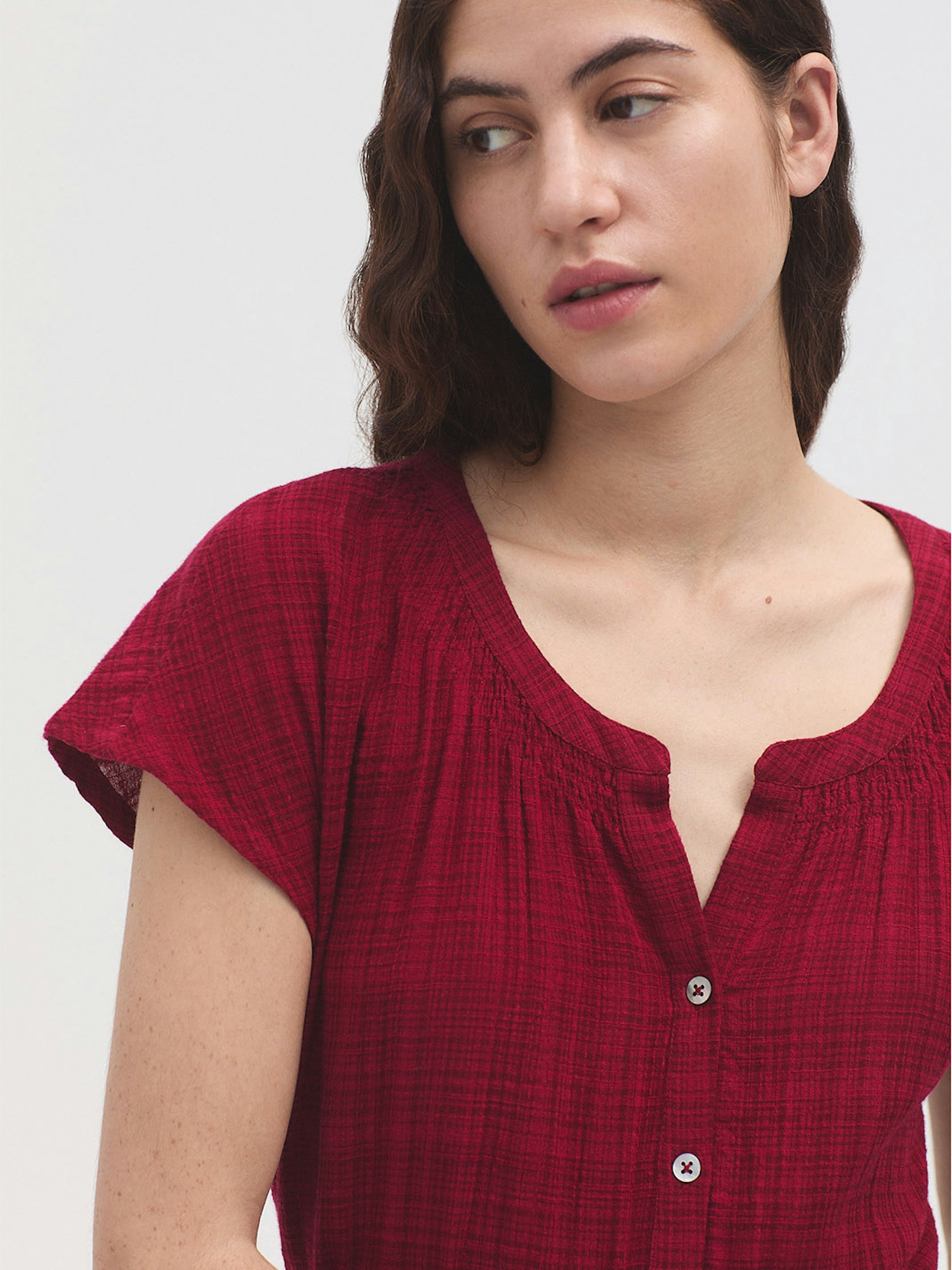 Mesh-knit longline dress