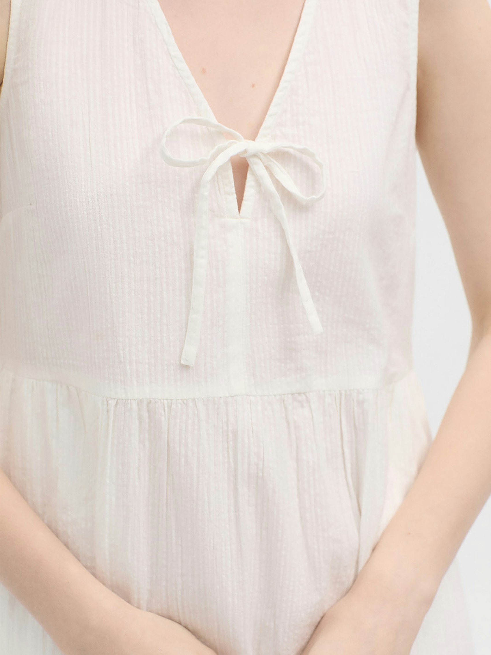 Vestido lazada seersucker