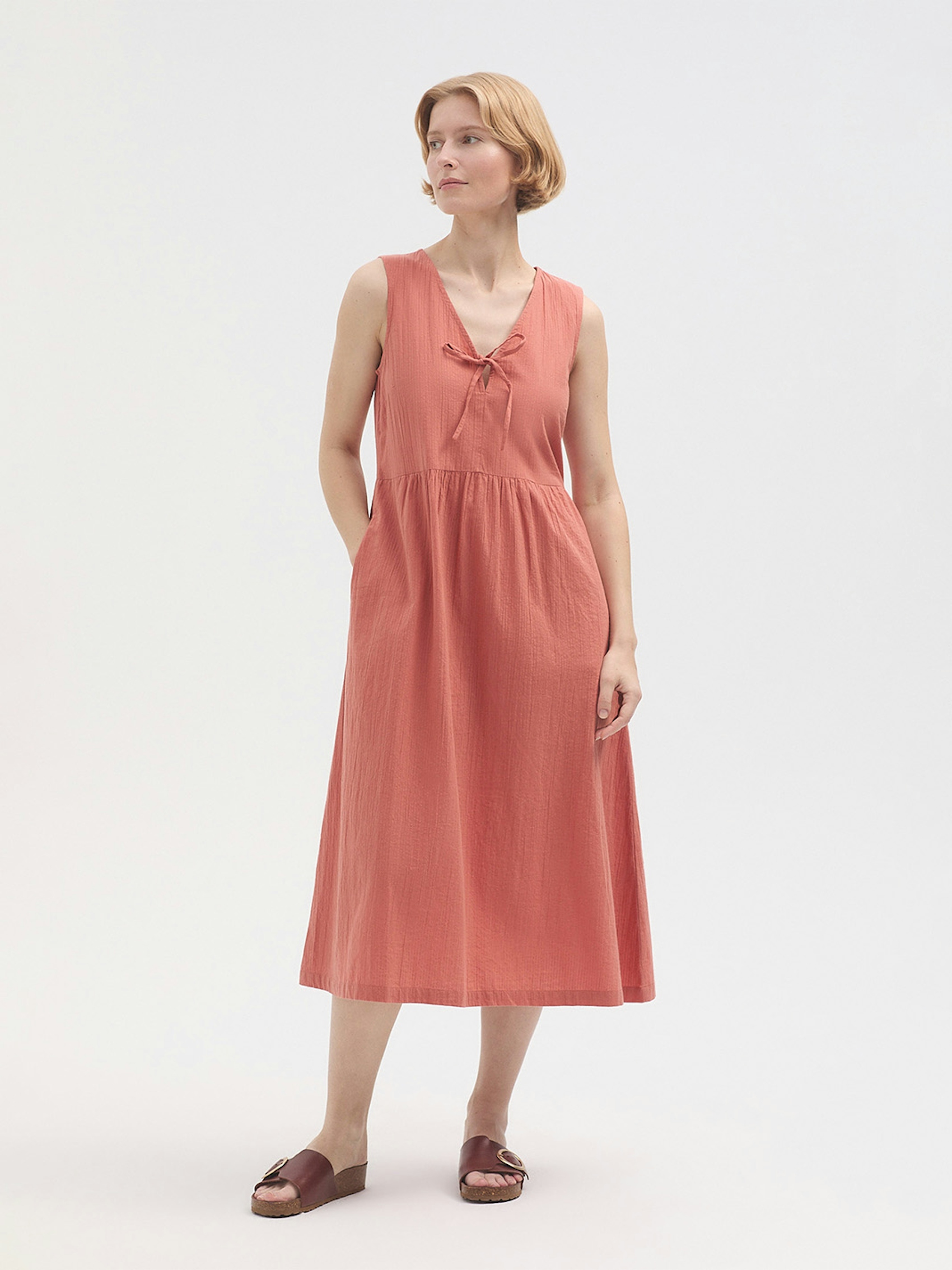 Vestido lazada seersucker