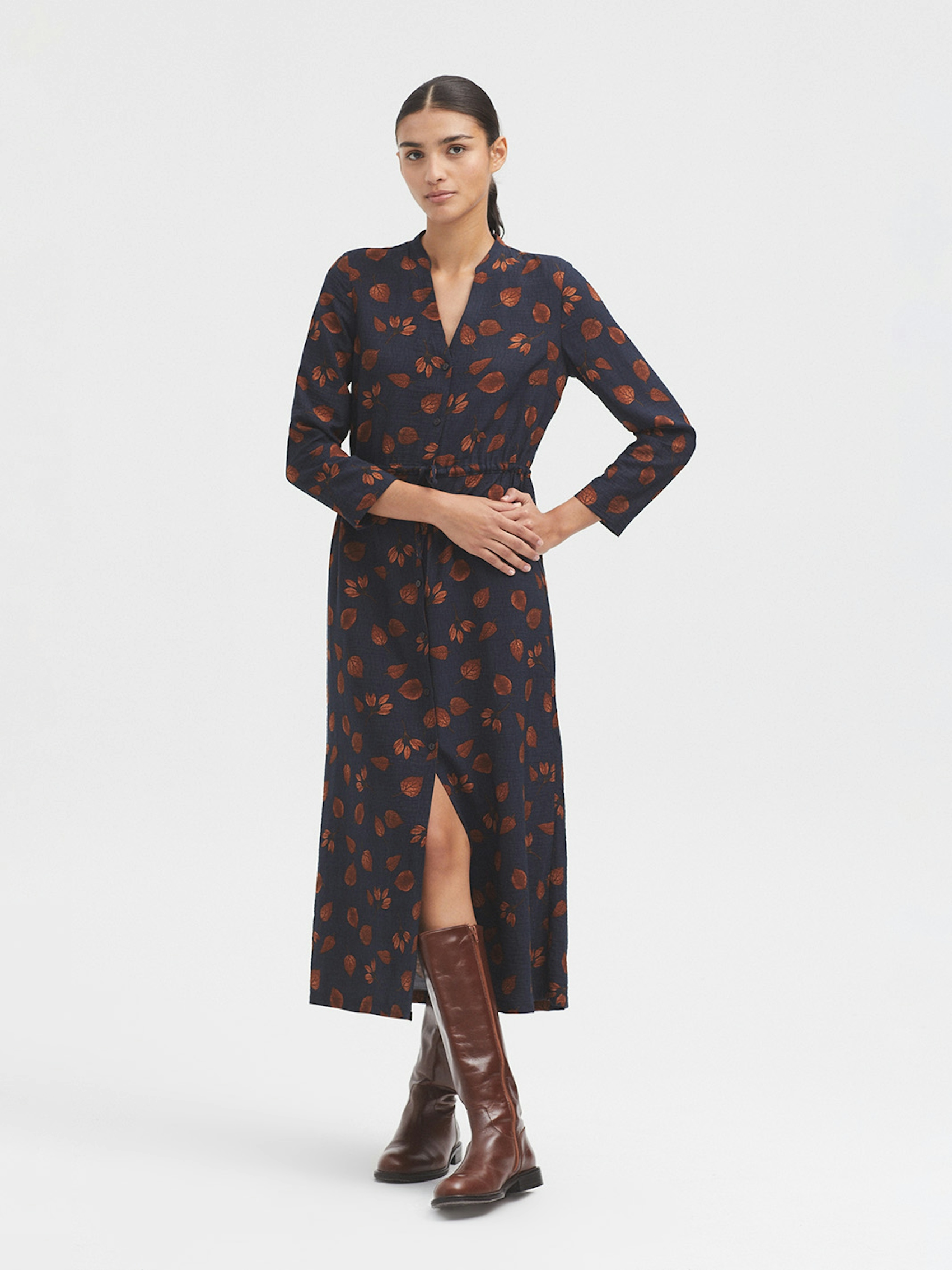 Forest viscose midi dress