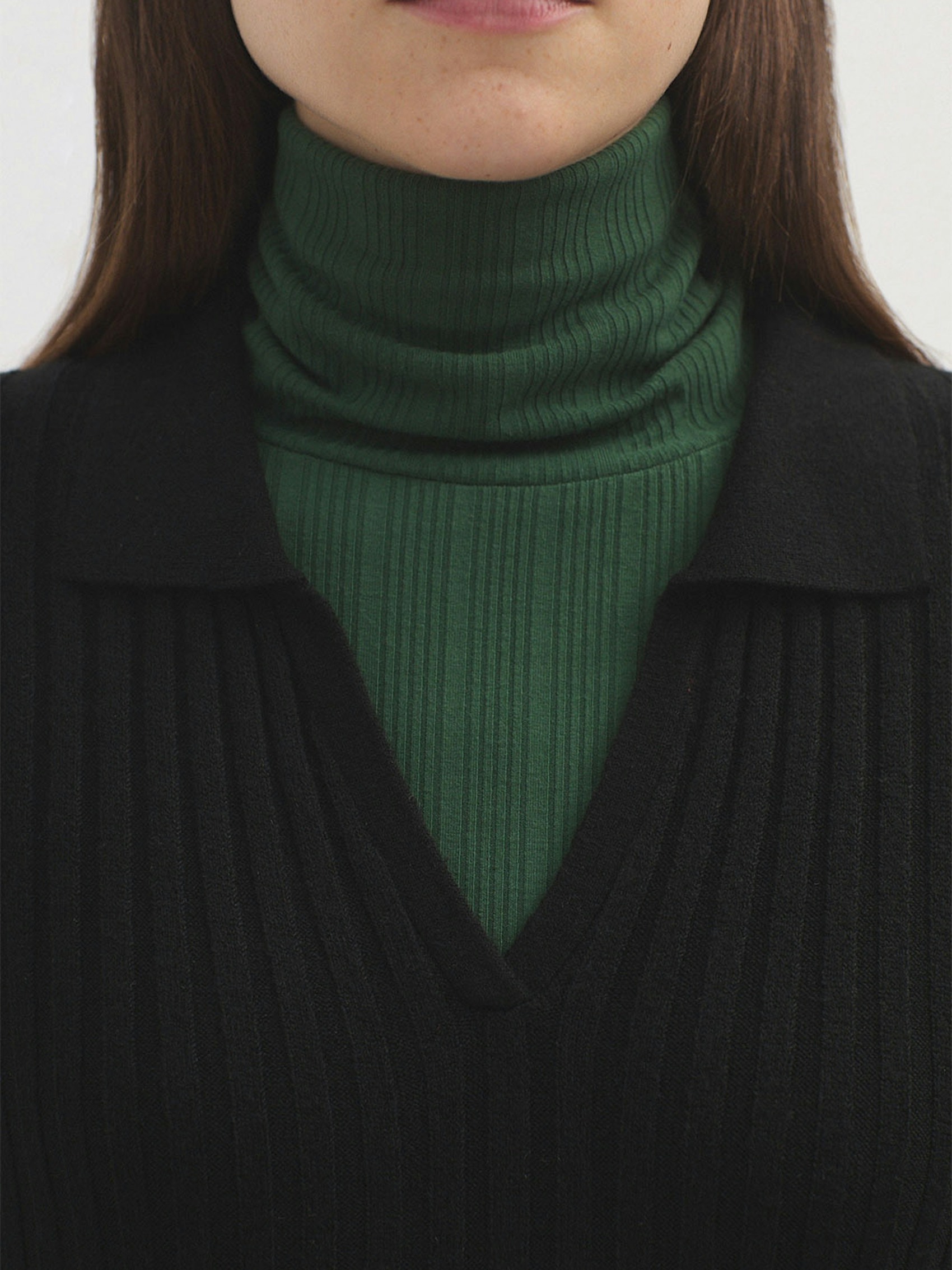 Polo collar pleated dress