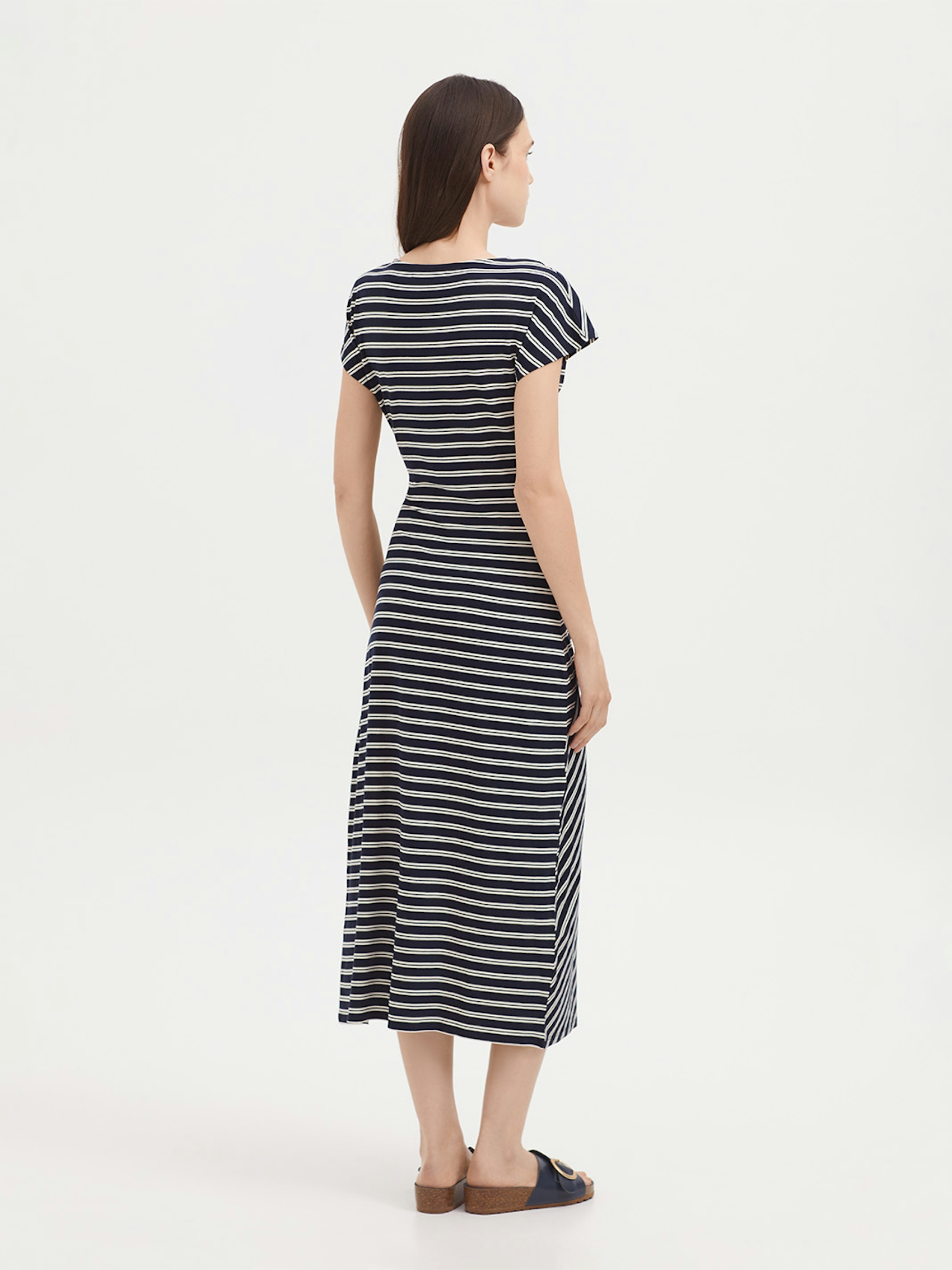 Striped knot midi dress