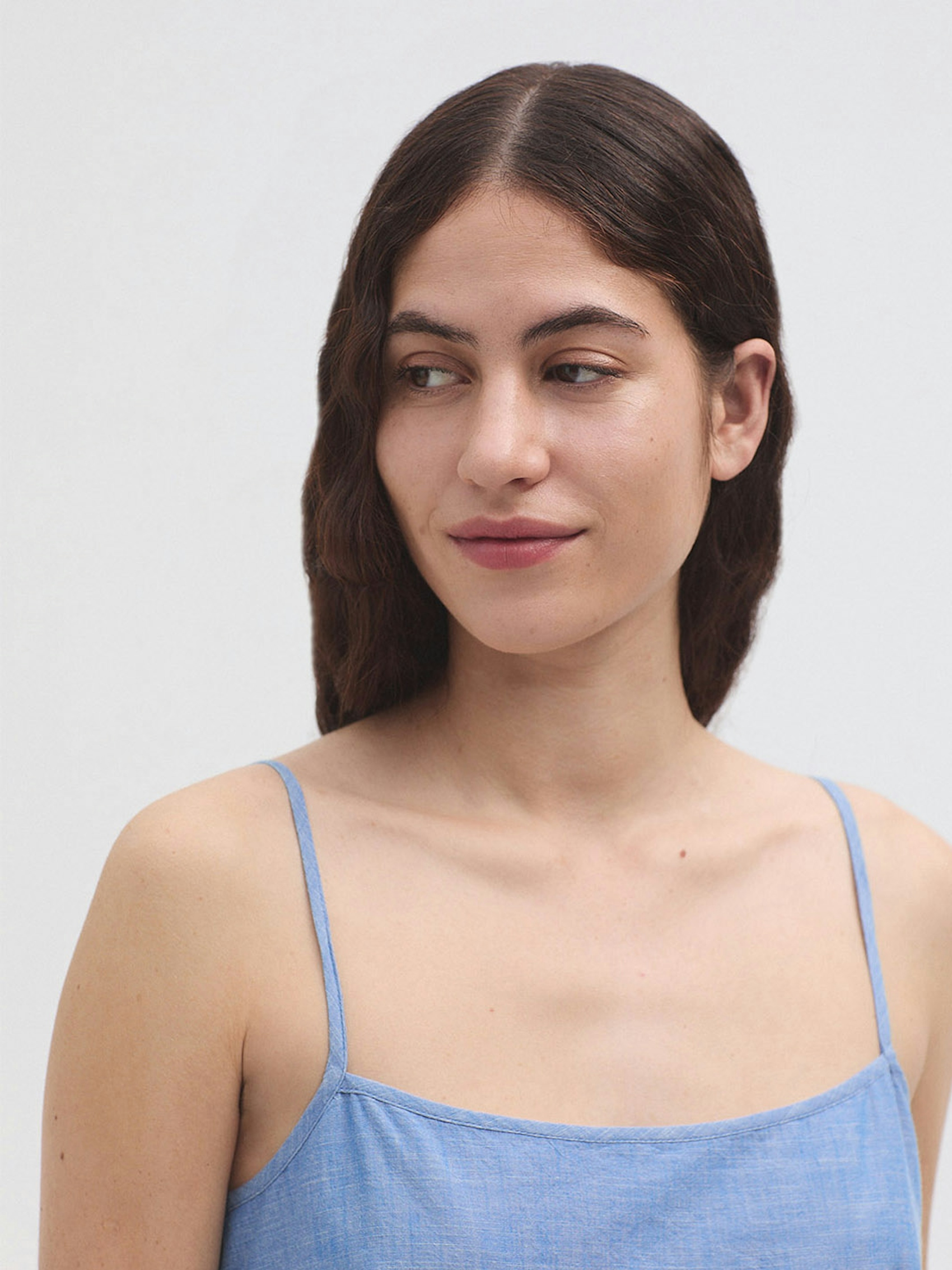 Abito spalline chambray 1