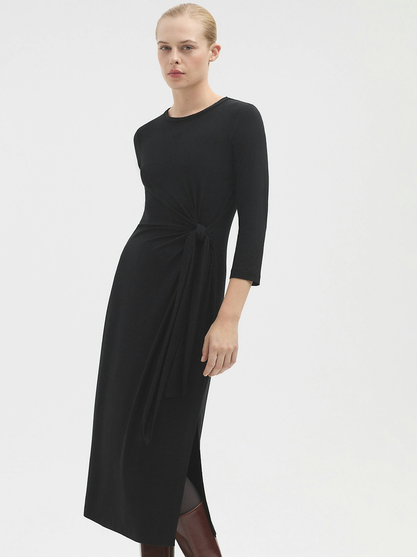 Vestido viscosa anudado 0