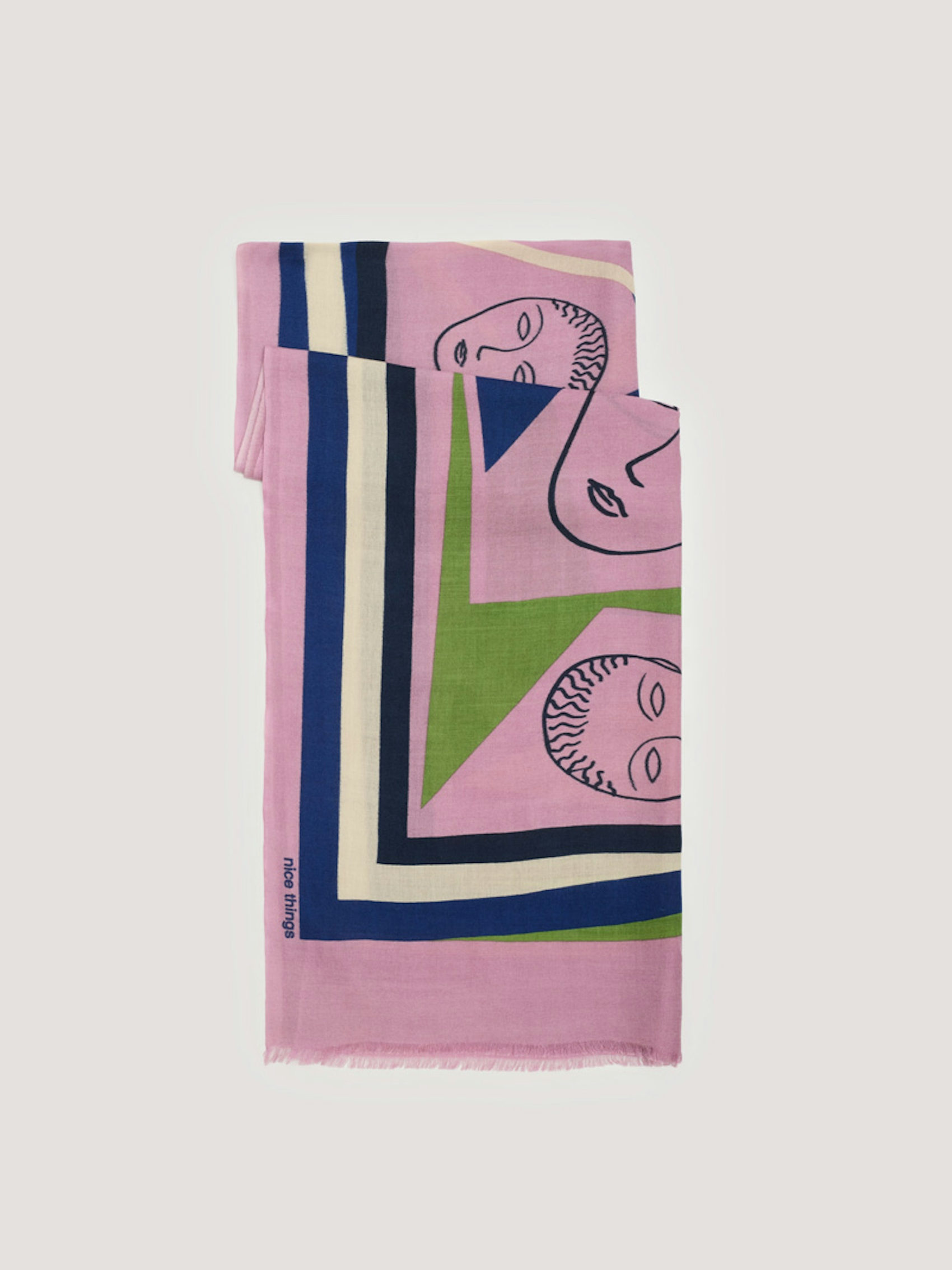 Geometric Faces foulard