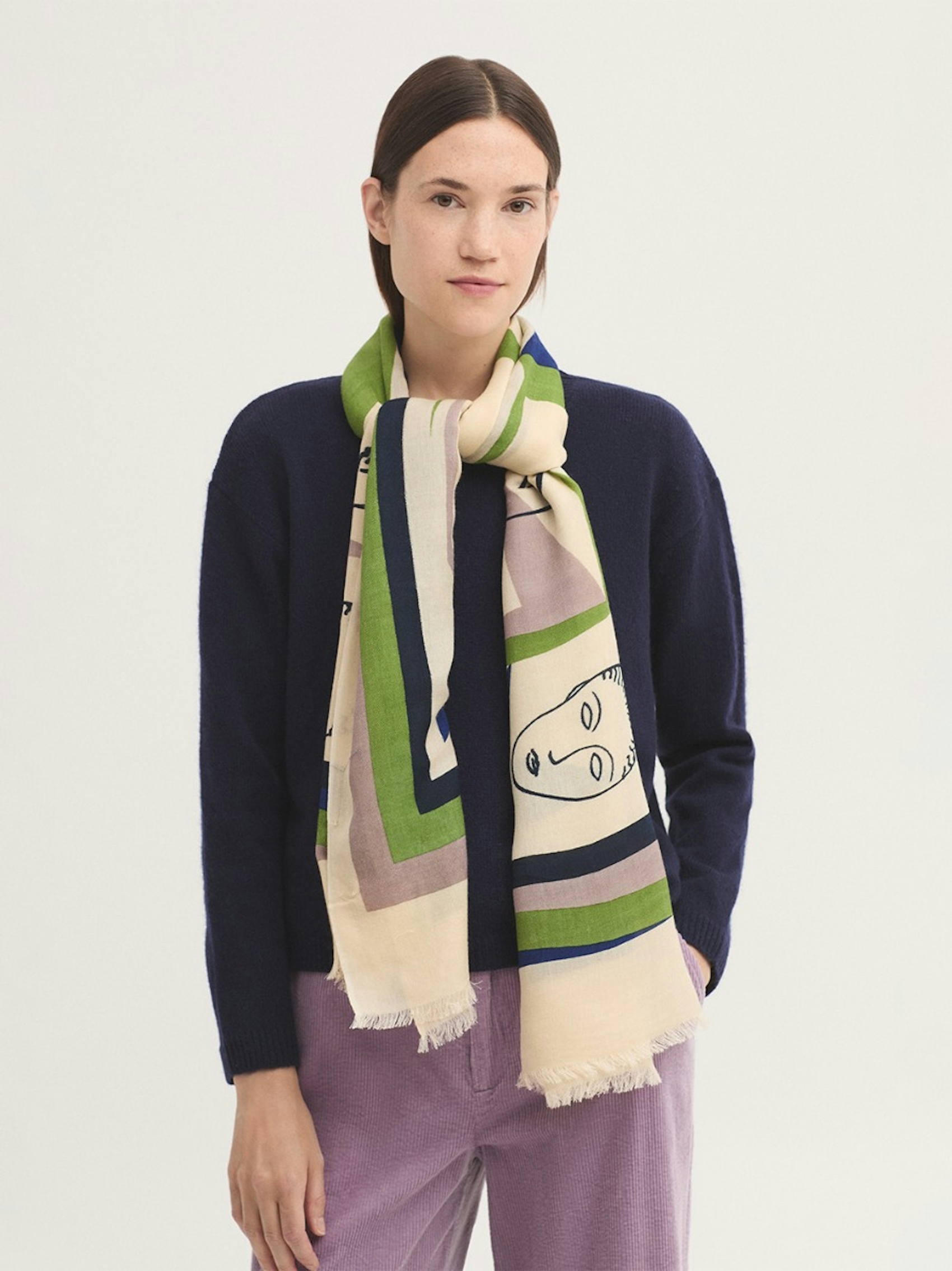 Geometric Faces foulard