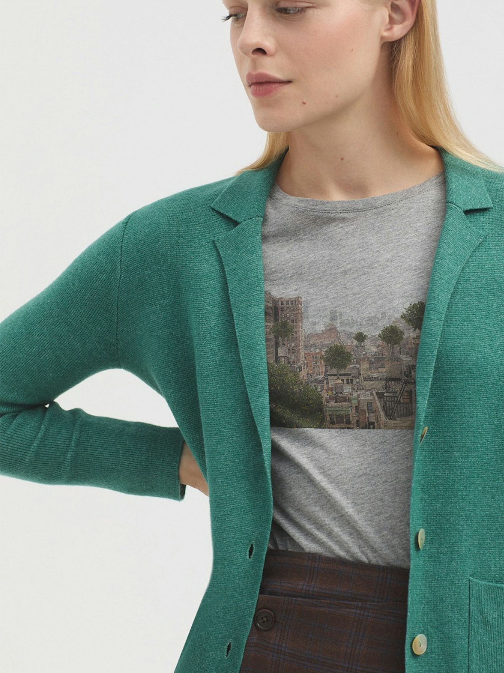 Ribbed blazer cardigan