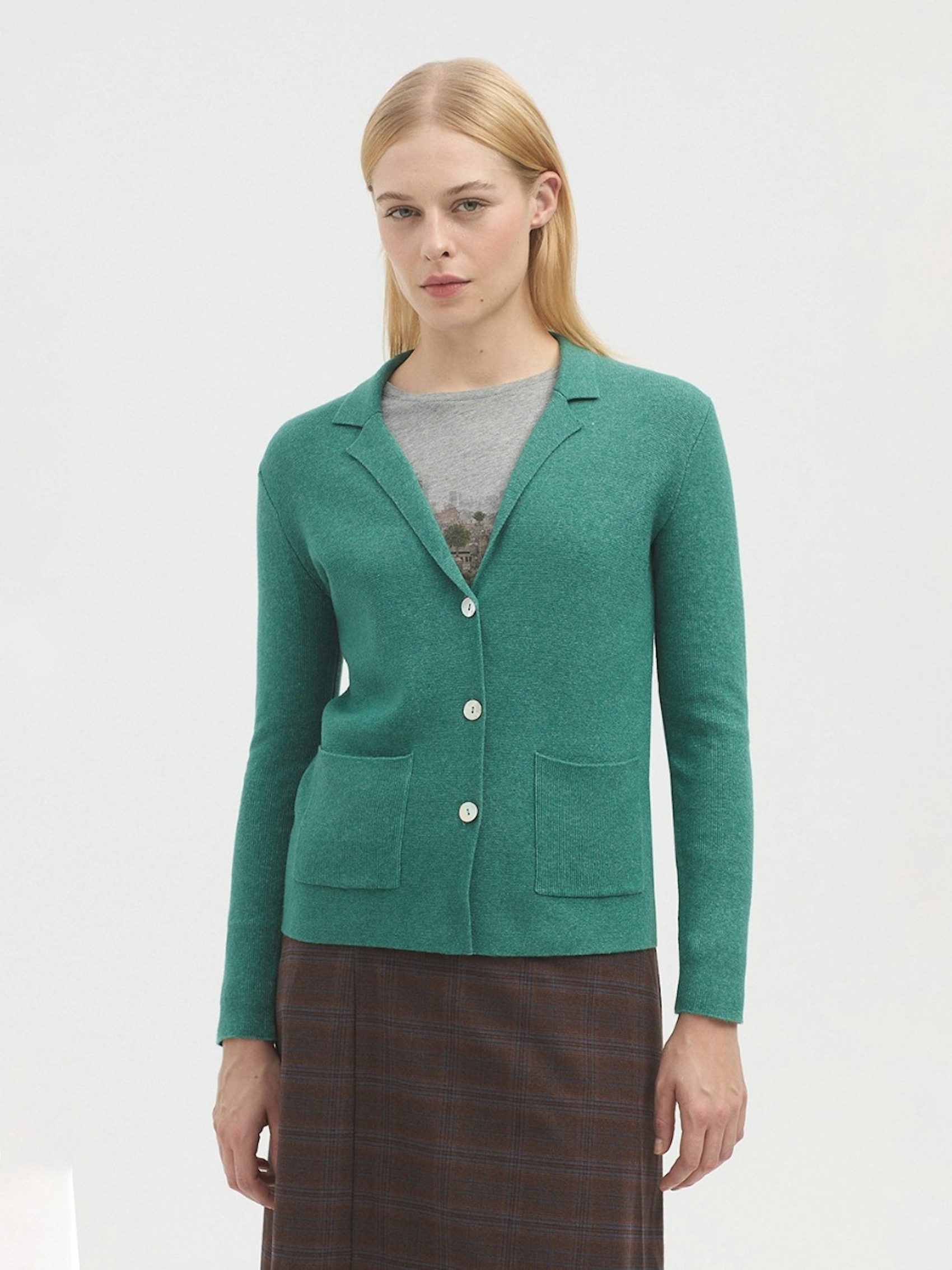 Ribbed blazer cardigan