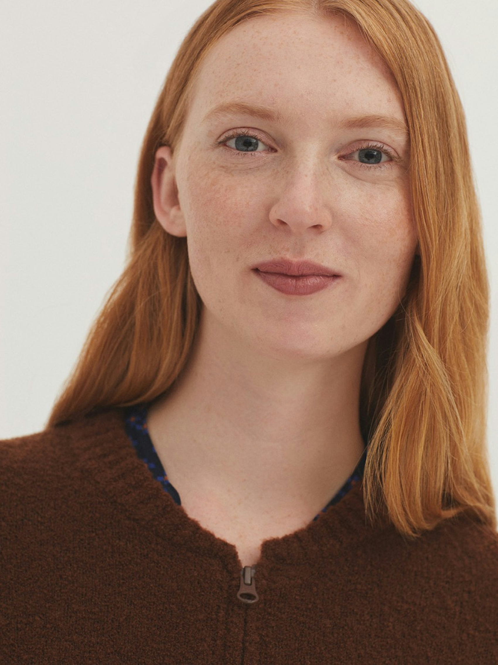 Zipped bouclé wool jacket