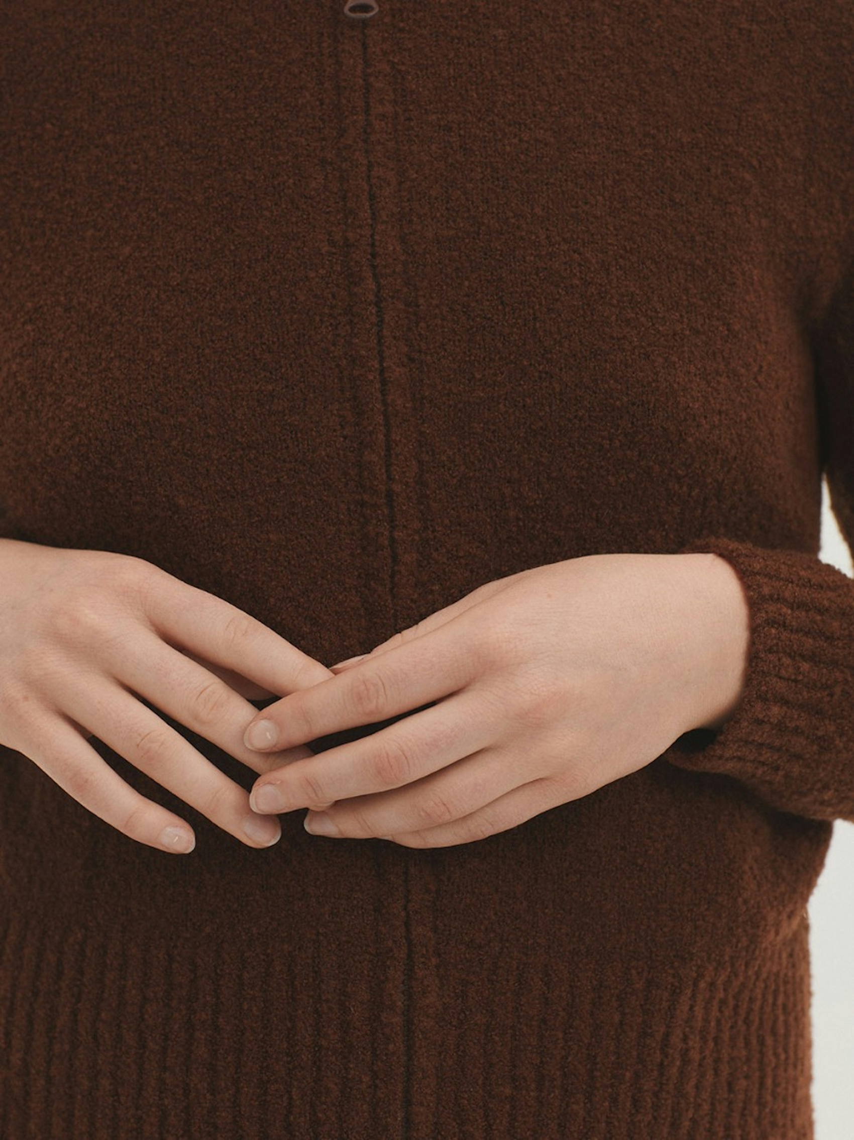 Zipped bouclé wool jacket