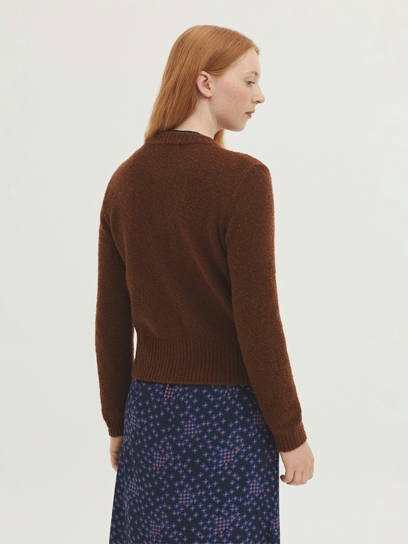 Zipped bouclé wool jacket