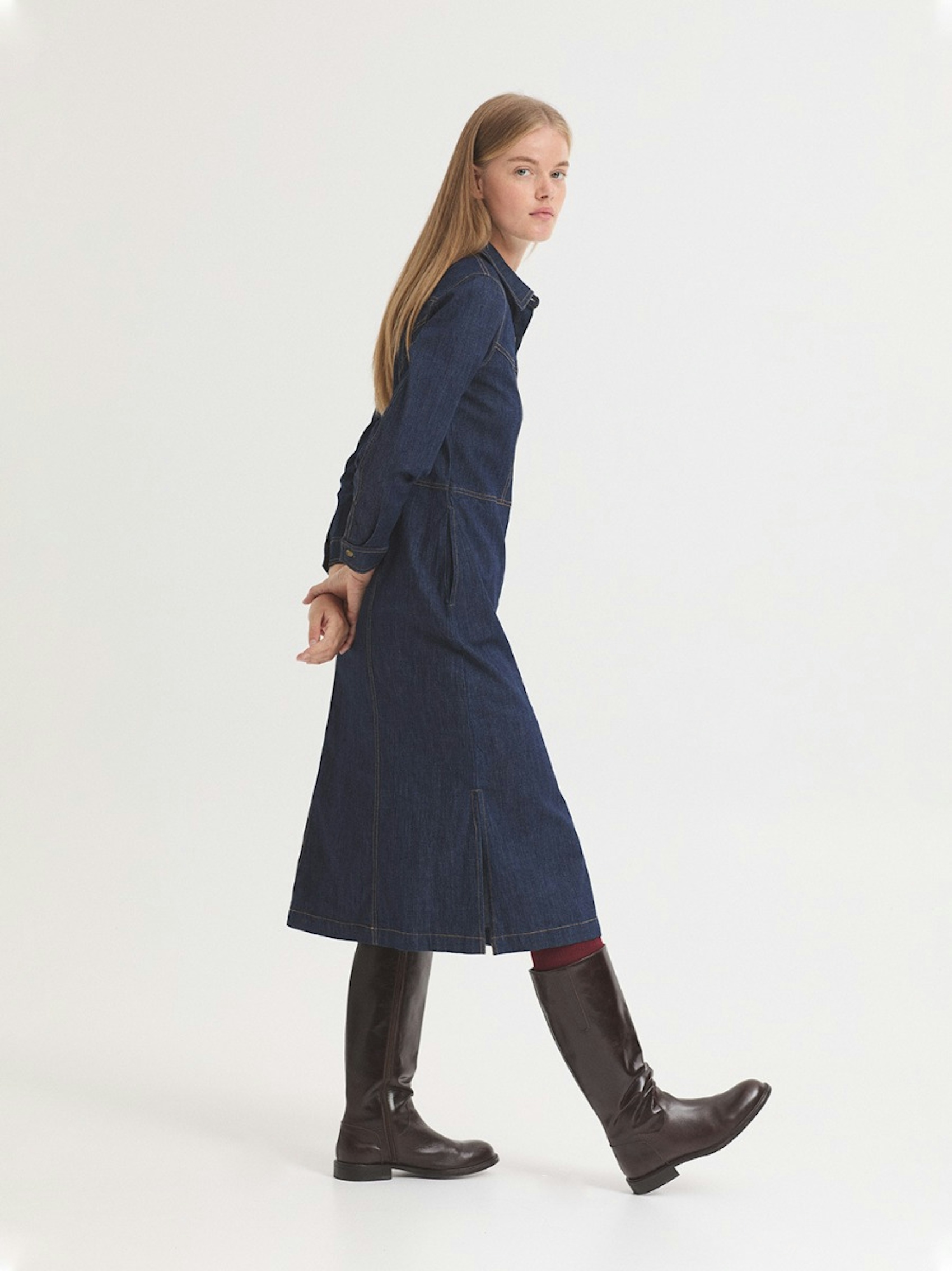 Robe en jean bleu